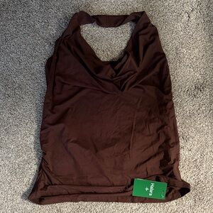 HALARA Chocolate Halter Top